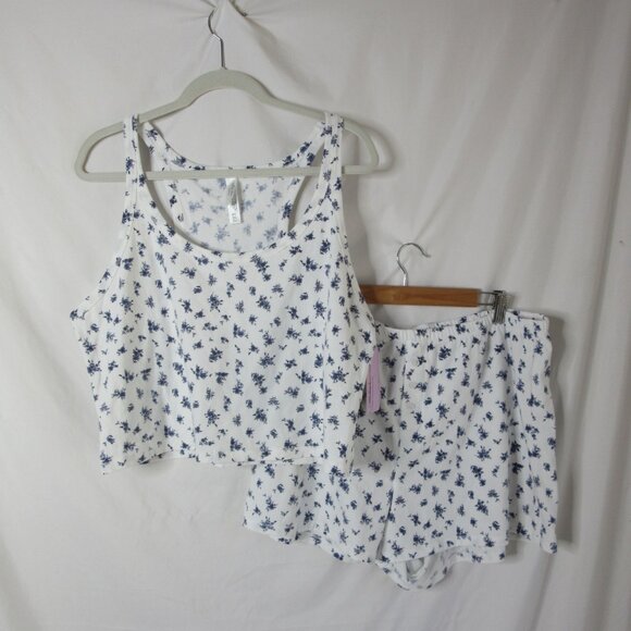 Wild Fable Knit Pajamas Lounge Tank Shorts Floral 2 Pieces Floral Size Large NWT - Picture 7 of 11